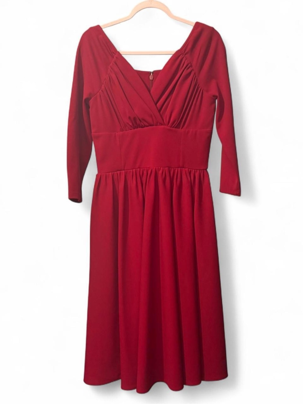 Starlet Swing Dress in Ruby Red - Picture 2 of 4